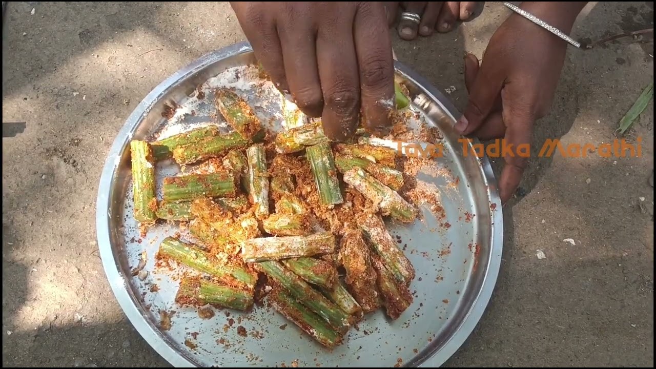 गावरान शेवगा फ्राय  Village Style Drumstick Fry on Wood Fire Silent Outdoor Cooking ASMR experience