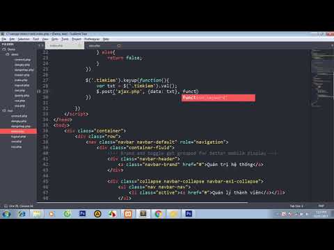 Video Học PHP MYSQL Xây dựng chức năng tìm kiếm sử dụng Ajax - youtube