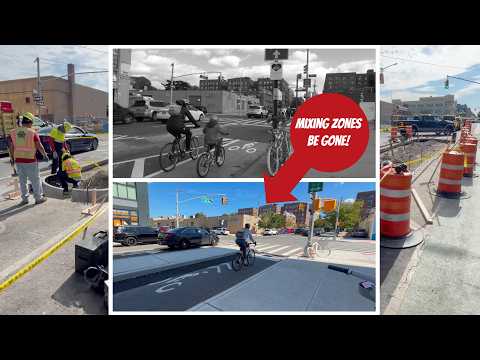 Sunnyside's Bike Lanes Get the "Robust Daylighting" Treatment with Ample Concrete Protection!