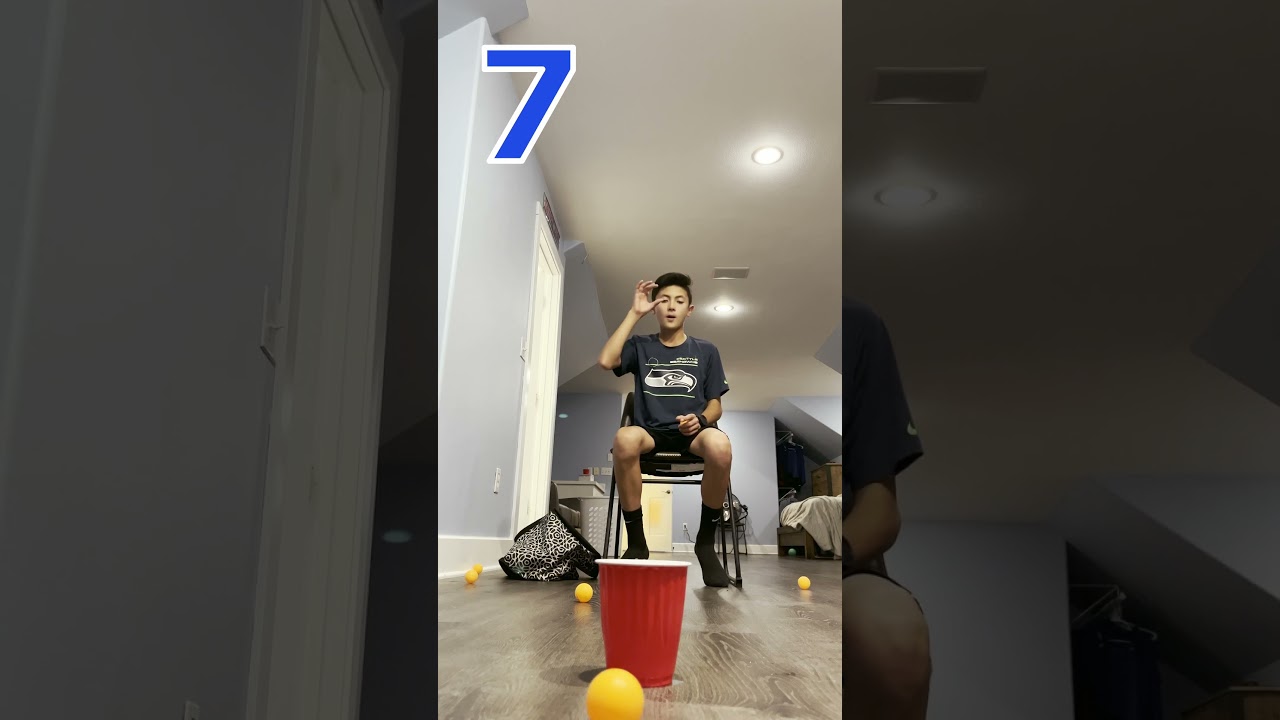 9 WAYS To Get a Ping Pong Ball In a Cup!!! #challenge #pingpongball #trickshots #shorts #basketball