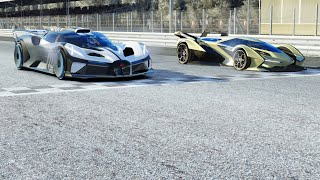 Bugatti Bolide vs Lamborghini V12 Vision GT at Monza Full Course