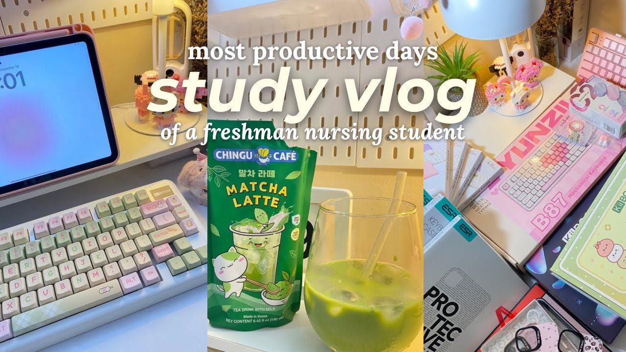 a PRODUCTIVE study vlog📚 | staying productive, matcha fix 🍵 prep for finals, lots of tasks to do🙂‍↕️