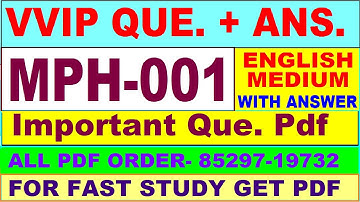 MPH 001 important questions with answer in English | mph 001 Previous Year Question Paper