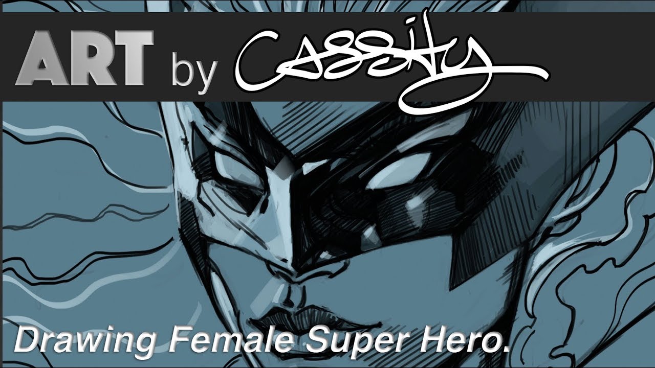 How to Draw a Female Super Hero.  Face The Day 020