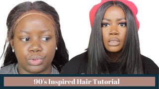 90&#39;s INSPIRED HAIR WITH LAYERS | LACE WIG EASY REINSTALL | ALIANNABELLE HAIR