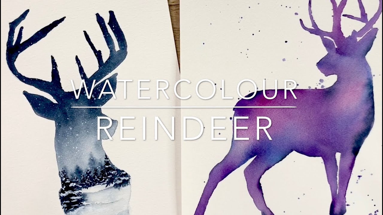 How To Paint Watercolour Reindeer - Youtube