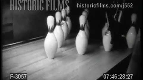 THE WONDERS OF NEW AUTOMATIC PIN MACHINE IN BOWLING ALLEY - 1953