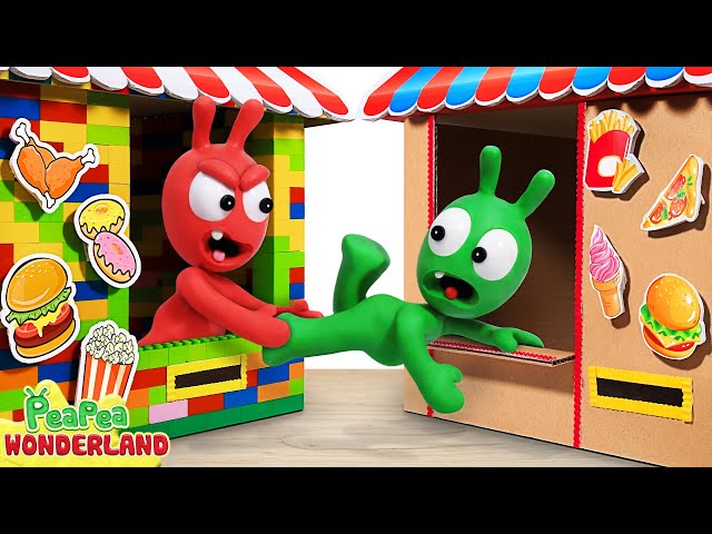 Pea Pea Pretend Play Food Store Fight | Pea Pea Wonderland - Funny cartoon for kids class=