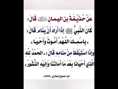كان النبي صلى الله عليه وسلم إذا أراد أن ينام قال قبل نومه باسمك اللهم أموت وأحيا