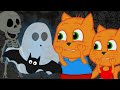Cats Family in English - Room With Ghosts Cartoon for Kids