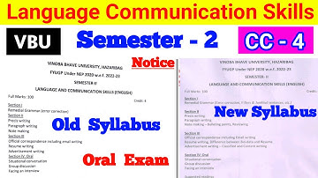 Sem 2 CC 4 Syllabus Changed | Oral syllabus notice| vbu new syllabus cc 4 English| common courses 4