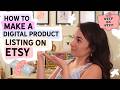 How to Create Digital Product Listings on Etsy - Step by Step Guide