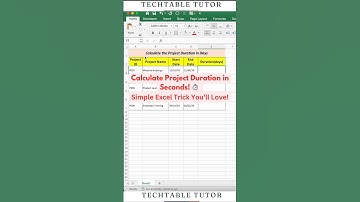 Calculate Project Duration in Seconds! ⏳ Use Excel