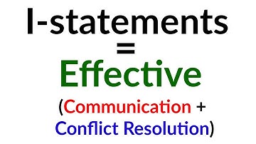 WHY USING I-STATEMENTS CREATES EFFECTIVE COMMUNICATION and Supports Effective Conflict Resolution!