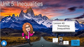 Lesson 42- Translating Inequalities