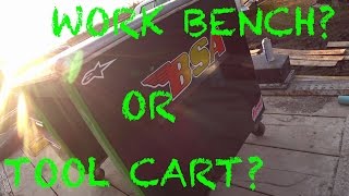 Heres how to build a cheap work bench and tool box and cart in one. this way you get what you want and not someone