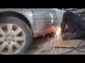 Toyota Camry acv30 удар в дверь, гнилой порог, ремонт крыла и покраска бока