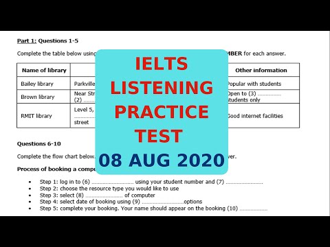 Ielts Listening Practice Test 08 Aug 2020