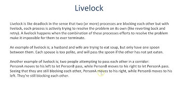 Difference between deadlock and livelock