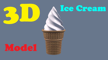 White Ice Cream 3D Model. Created in Blender.