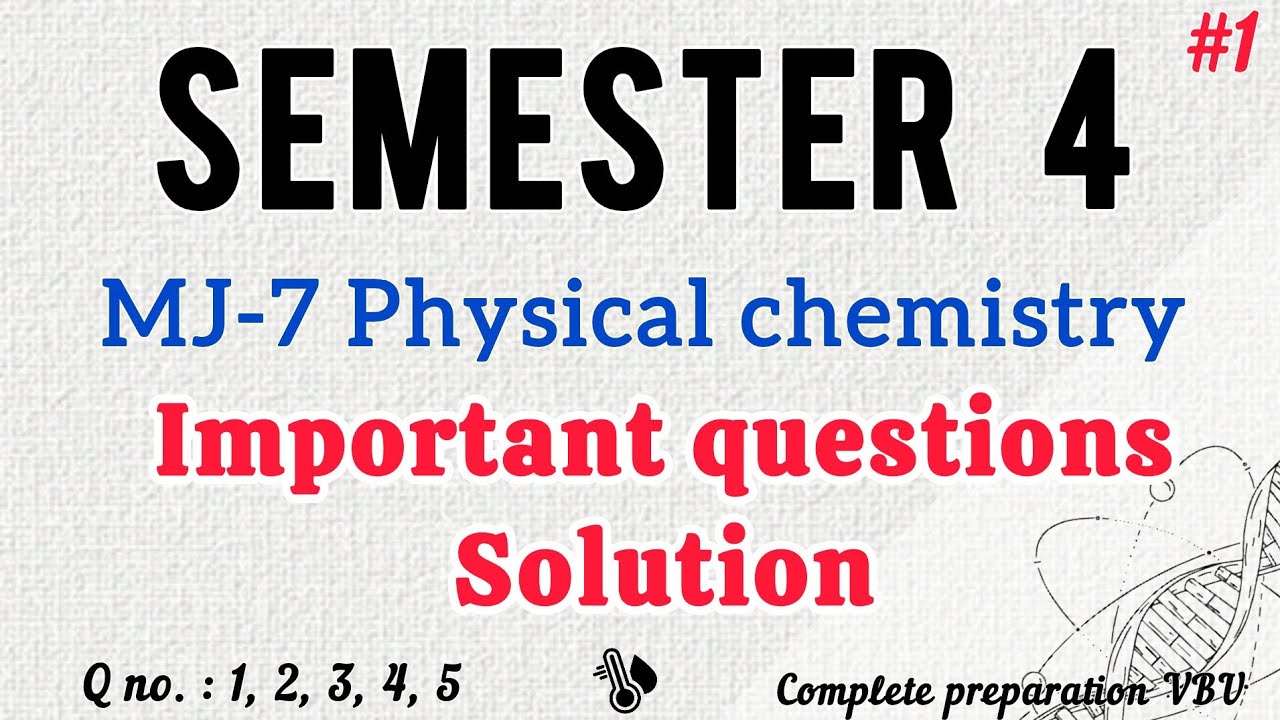 Vbu Sem 4 Mj-7 Chemistry Important Questions Solution || Thermodynamics #major #chemistry  L-1