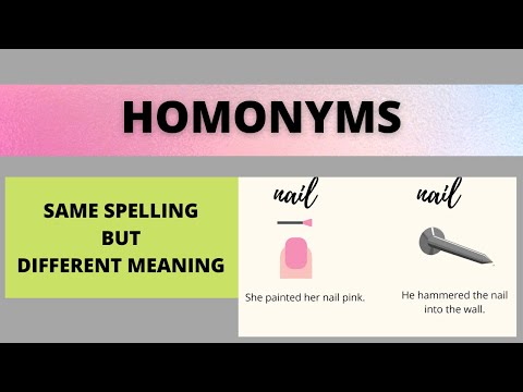 ஹோமோனிம்ஸ் | விளக்கம் மற்றும் எடுத்துக்காட்டுகள் | குழப்பமான ஆங்கில வார்த்தைகள் | விரைவான சொற்களஞ்சியம்