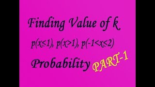 Probability finding the value of k example(PART-1) by EASY MATHS EASY TRICKS