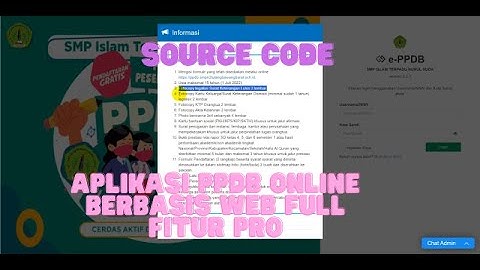 Source Code Aplikasi PPDB Online Berbasis Web Full Fitur PRO