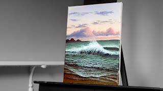 Painting a Majestic Wave on The Beach with Acrylics  Paint with Ryan