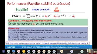 Stabilité et précision des systèmes asservis