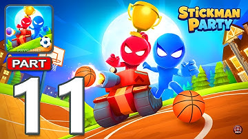 Stickman Party - Gameplay Walkthrough Part 11 - 2 3 4 Free MiniGames Tournament Mode New Update