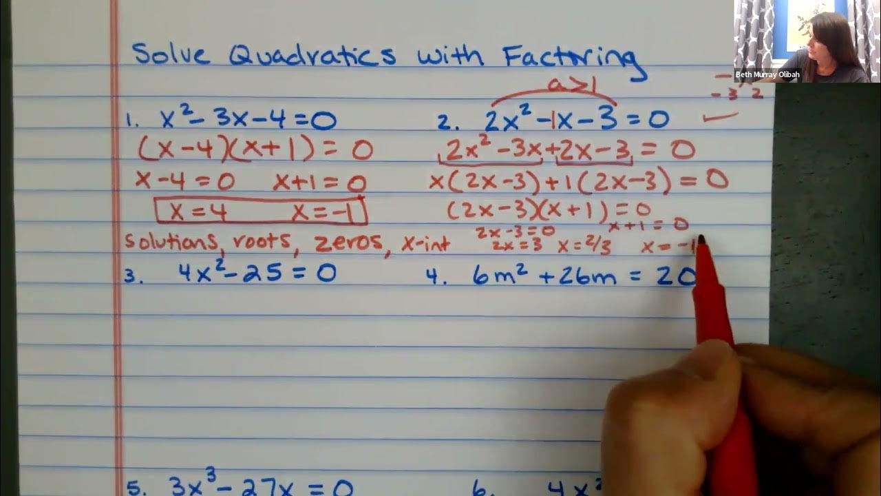 Solving Quadratic equations with Factoring - YouTube