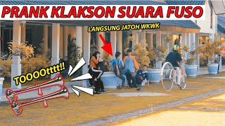 PRANK KLAKSON SUARA FUSO PAKE SEPEDA BIKIN ORANG JANTUNGAN WKWK - HLVLOG