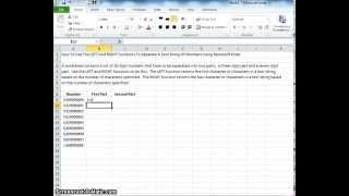 00054 - How To Use The LEFT And RIGHT Functions To Separate A Text String Of Numbers Using Microsoft