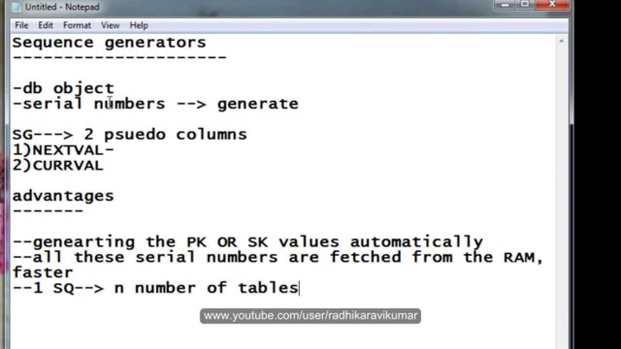 SQL: Sequence Generator Part-1 - YouTube