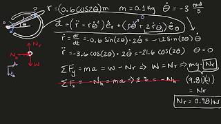 Kinetics Curvilinear Polar Coordinates - Example Problem 1