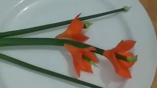 Simple Carrot Flower Carving Garnish   Art Of Vegetable Carving Designs UNK Kitchen.