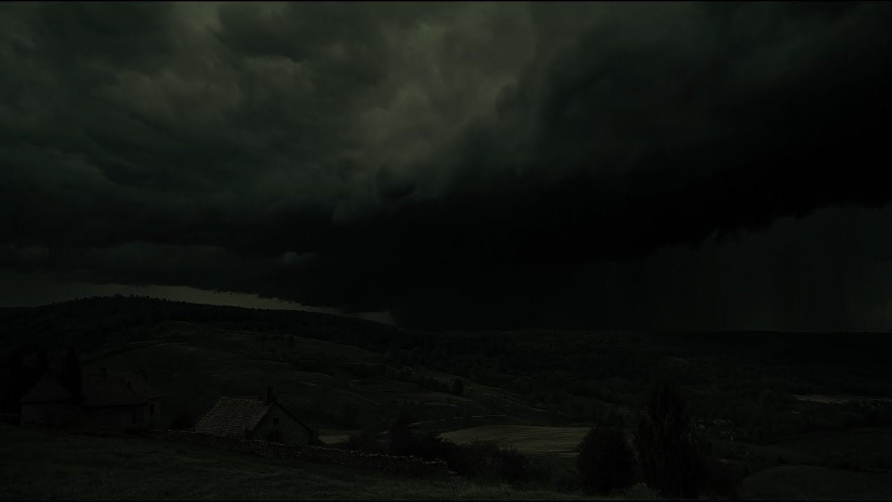 Mountain slope in a thunderstorm | relaxing thunder and dark clouds for deep sleep 😪