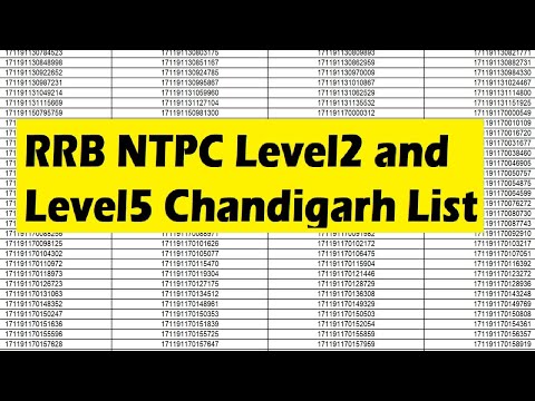 rrb ntpc cbt2 chandigarh level2 and level5 result : rrb chandigarh ntpc level 2 and level 5 list