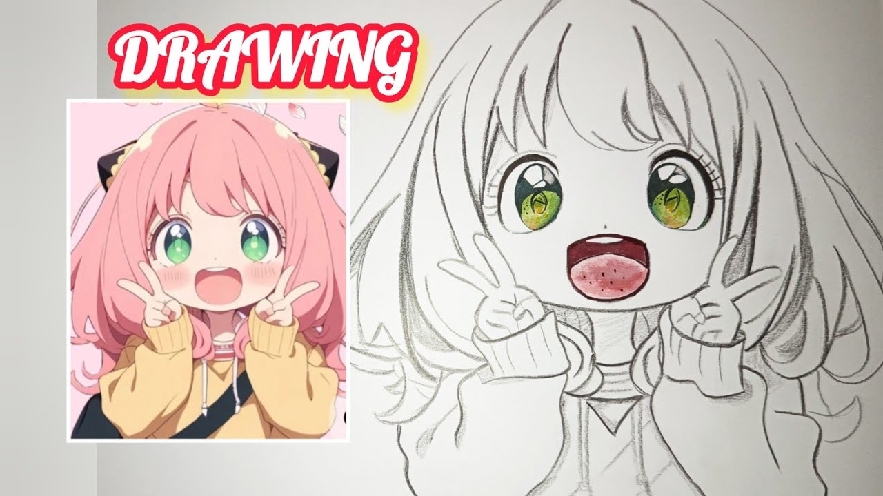  Drawing Anya Forger from Spy x Family –Cute Anime CharacterDesign|sketck|easydrawing|Drawing Anime 