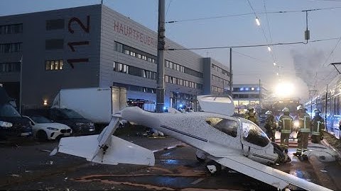 Pilot Crashes in Front of Fire station!