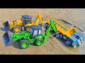 Cartoon Video | BharatBenz TATA Truck Accident Pulling Out 2 JCB 5CX | Jcb Tractor Cartoon Video