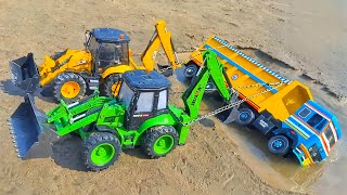 Cartoon Video Bharatbenz Tata Truck Accident Pulling Out 2 Jcb 5Cx Jcb Tractor Cartoon Video