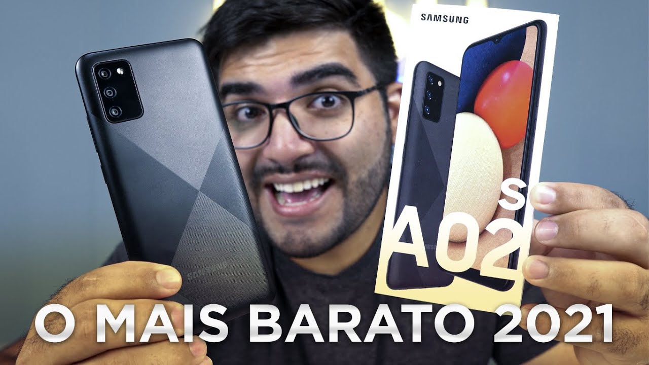 A SAMSUNG ACERTOU DEMAIS! Unboxing do GALAXY A02s, o MAIS BARATO DA EMPRESA EM 2021! SUPER BATERIA!😍