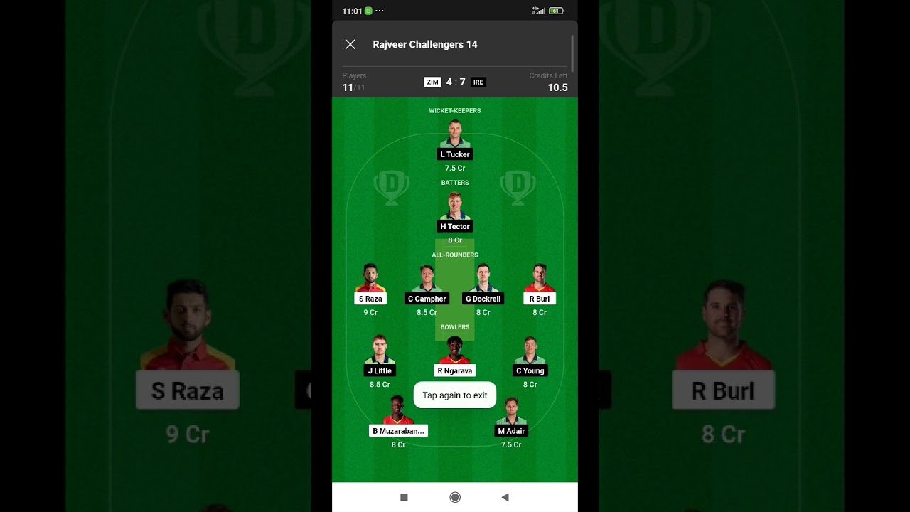 ZIM vs IRE GL GRAND LEAGUE TEAM 