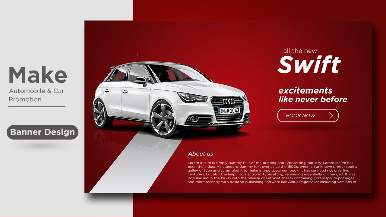 Advertising Car Promotion Banner Design Tutorial in Adobe