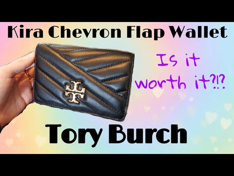 Tory Burch Kira Chevron Medium Slim Wallet in Pink