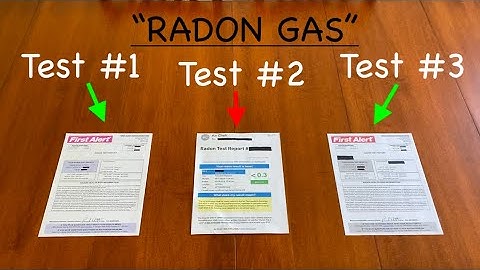 Radon mitigation system - "Test Results" - No system vs. system