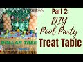 DOLLAR TREE DIY $75 Treat Table: Cheap Pool Party Decoration Ideas- Tropical, Summer, Luau, Hawaiian