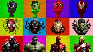 Wrong Heads Superheroes | Skibidi toilet vs Superheroes | Dancing Venom, Hulk, Spider-man, Iron Man